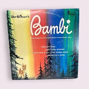 Vintage 1963 Disney's Bambi Soundtrack Vinyl Record LP Disneyland Kids Music